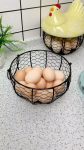 Hen Shape Wire Egg Storage With White Farm Chicken Top And Handle